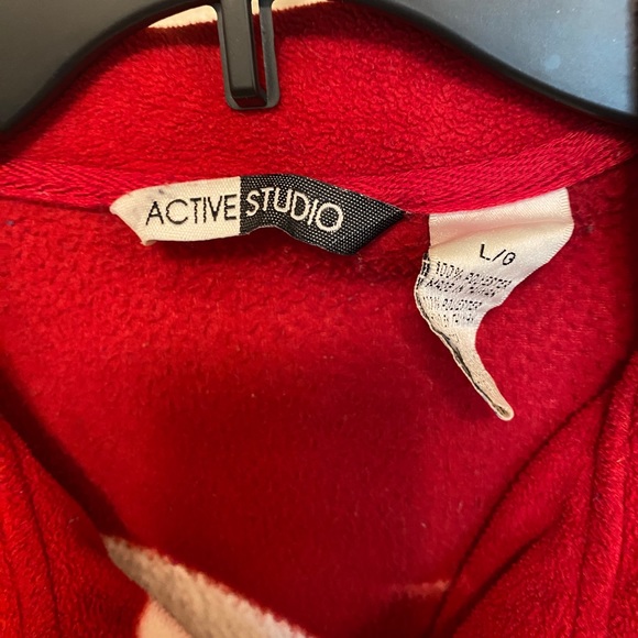 VTG Christmas holiday Quarterzip fleece pullover size large - Picture 3 of 4